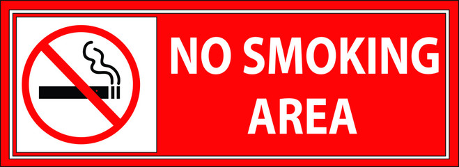 No Smoking area sign vector illustration