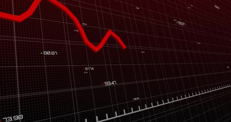 Animation of red graph line on black grid