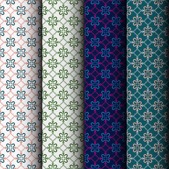 Seamless pattern wallpaper set. vector for textile industry, fabric, oilcloth, wrapping paper design and other design