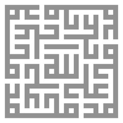 Arabic sacred calligraphy, geometric Kufi. Vector square lettering. - obrazy, fototapety, plakaty