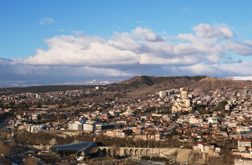 Obraz premium Tbilisi city view capital of Georgia at sunny day