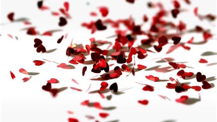 Lots of heart confetti falling down - Powered by Adobe