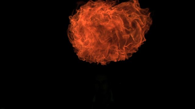 Small fireball moving in slow-motion