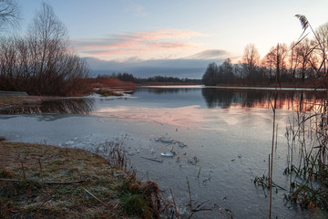 sunrise over the river