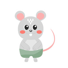 Cute cartoon funny mouse stock vector illustration