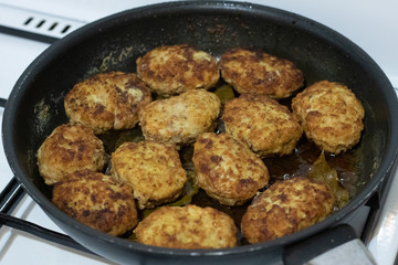 Food preparation. Cooking cutlets. Cooking chicken cutlets. Cooking
