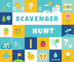 Nature Scavenger Hunt. Summer Camp and Community Activity and Game for Children - 351695545