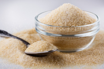 natural animal gelatin on white acrylic background