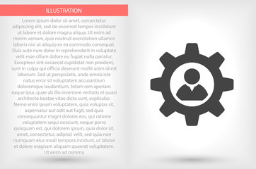 Man and cog vector icon , lorem ipsum Flat design
