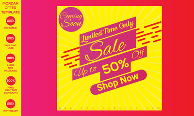 Sale offer banner template design, Big sale special offer. end of season special offer banner. vector illustration.