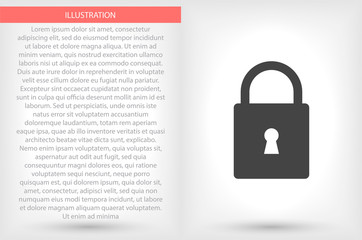 Lock vector icon , lorem ipsum Flat design