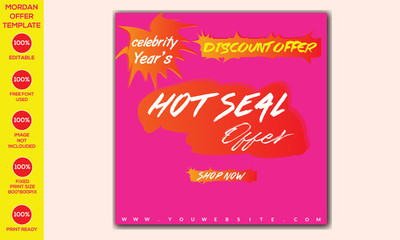 Sale offer banner template design, Big sale special offer. end of season special offer banner. vector illustration.