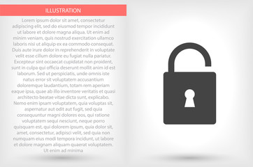 Lock vector icon , lorem ipsum Flat design