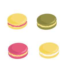 Colorful french macaron cookies with different flavors