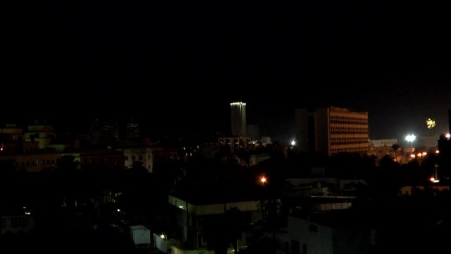 Tripoli fireworks after Gaddafi's  political regimes fallen