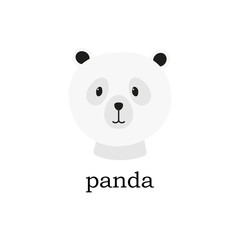 Cute panda head vector. Animal cartoon print illustration isolated on white.