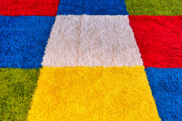 Carpet with various colors and squares bright colors modern design
