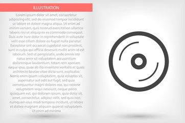 Disk vector icon , lorem ipsum Flat design