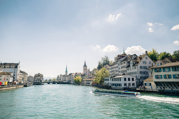 Switzerland cityscape of Zurich downtown. European city landscape.