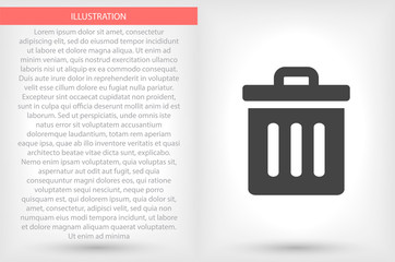 Trash vector icon , lorem ipsum Flat design