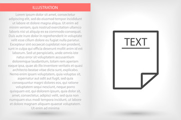 Text vector icon , lorem ipsum Flat design