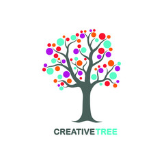 Fototapeta na wymiar Creative Colorful Tree Logo Symbol