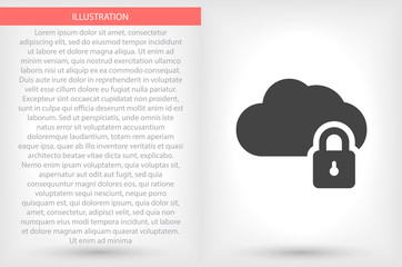 Cloud lock vector icon , lorem ipsum Flat design