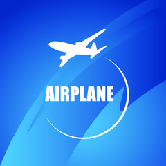 airplane on the blue sky background