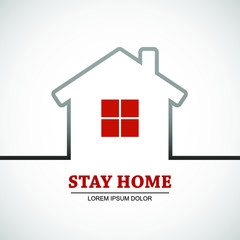 Naklejka premium stay home design house element