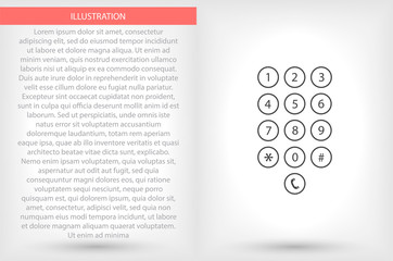 Keyboard vector icon , lorem ipsum Flat design