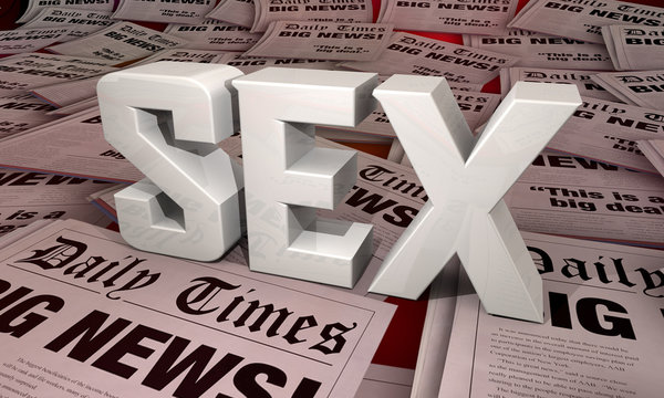 Sex Newspaper Headlines Scandal Big News Affairs 3d Illustration