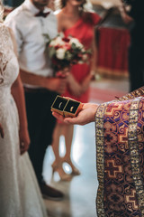 Wedding rings in church