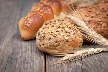 delicious homemade buns with cereals