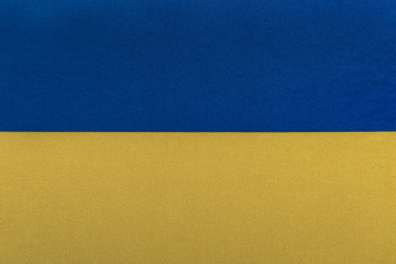 Flag of Ukraine. National symbols of Ukraine. Yellow blue flag close up