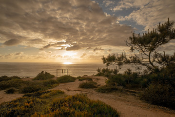 Sunset facing the Pacific Ocean, from San Diego, California.
