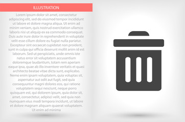 Trash vector icon , lorem ipsum Flat design