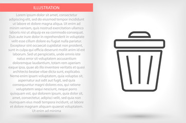 Trash vector icon , lorem ipsum Flat design