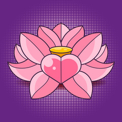 Lotus Flower. Geometric Element Hand Drawn. Perfect Cards For Any Other Kind Of Design, Birthday And Other Holiday, Medallion, Yoga, India, Arabic, Om