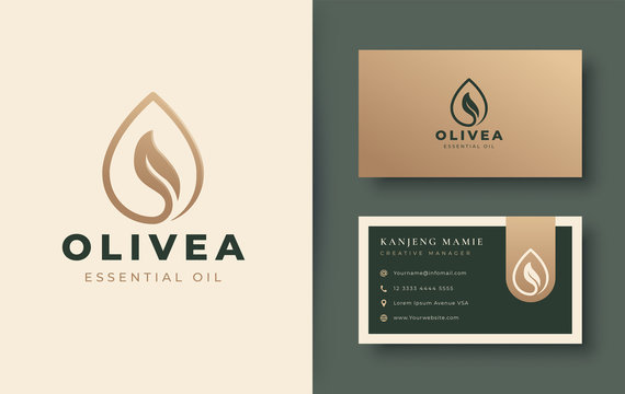 Water Drop / Olive Oil Logo And Business Card Design