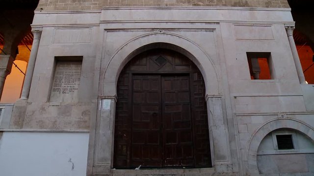 Old door of Zaytouna mosque in Tunis