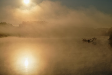 foggy morning on the river