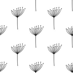 Floral seamless pattern. Isolated on white background. Vector stock illustration.