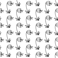 Floral seamless pattern. Isolated on white background. Vector stock illustration.