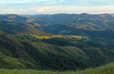 Fototapeta na wymiar mountains and valleys during dusk