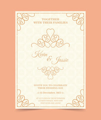 Vintage style vector design invitation card 