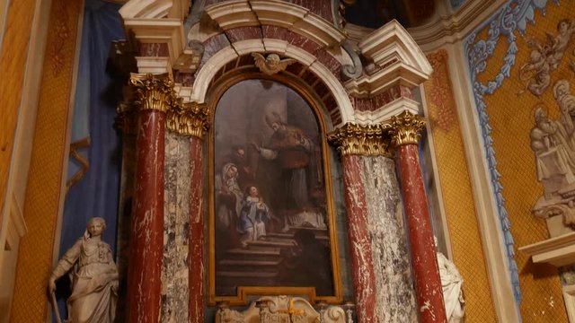 Interior of the church of Saint Ignatius in Dubrovnik, Croatia.