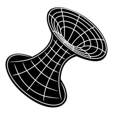 black wormhole with white isolated lines
