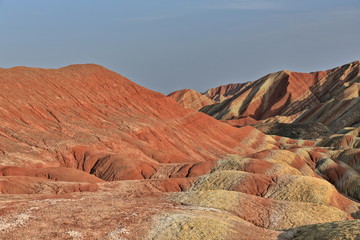 Seven-Color-Mountain landform from Colorful-Clouds Observation Deck. Zhangye Danxia-Qicai Scenic Spot-Gansu-China-0894