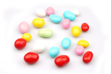 Color dragee isolated on white background