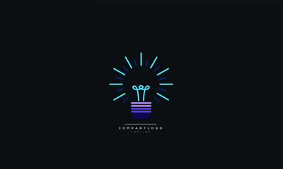 Light bulb line vector logo template art eco-energy power electricity idea concept